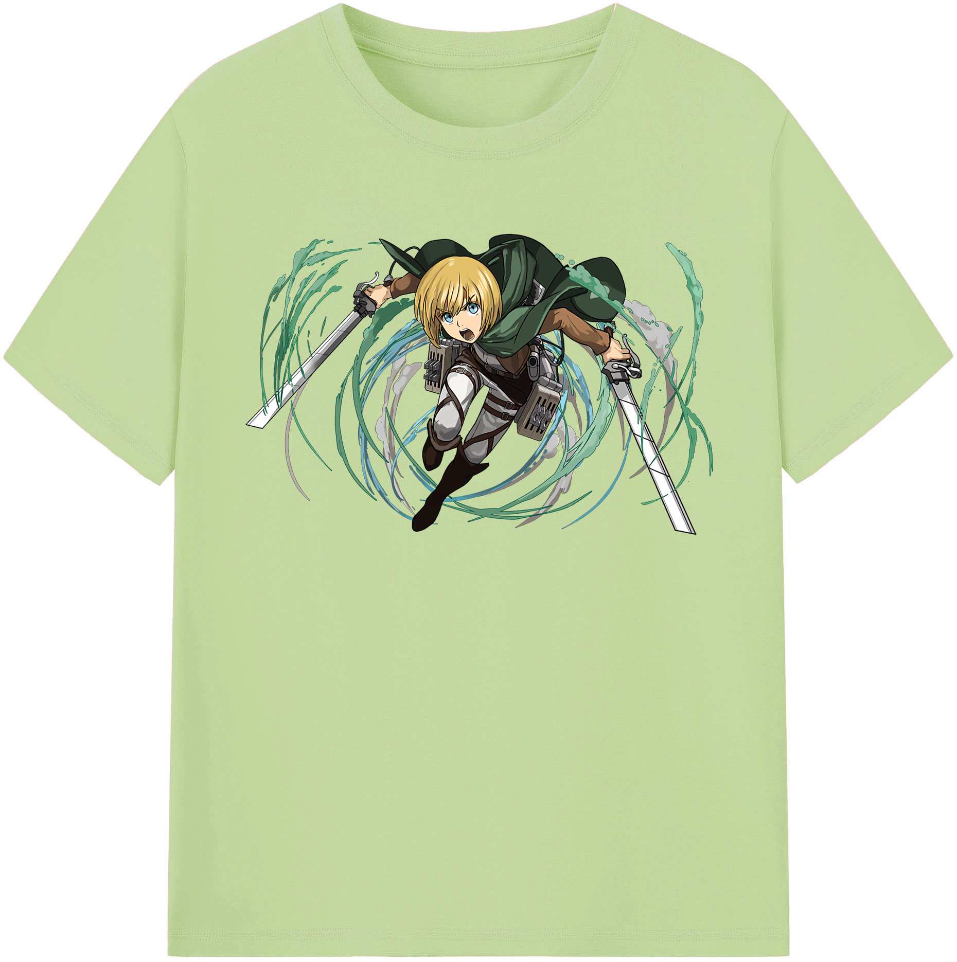 （画像用） 進撃の巨人 アルミン·アルレルト Attack on Titan Armin Arlert 綿100％半袖Tシャツ（フロントプリント）